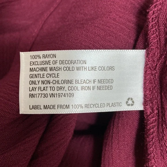 NWT Women’s Knox Rose Bohemian wine red flowy long-sleeved dress. Size small. - Picture 14 of 16